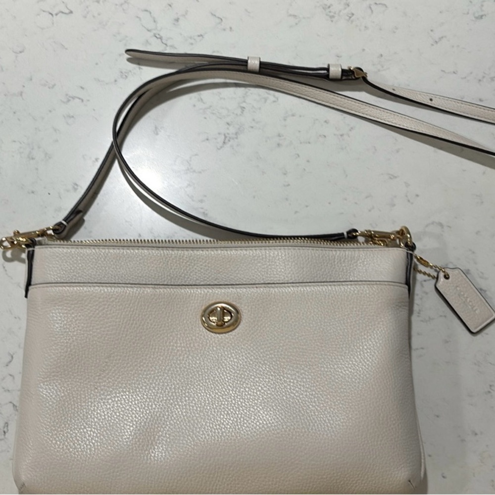 NWOT Coach Cream Crossbody Bag with Gold Accents